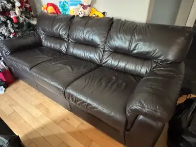 Dark Brown Leather Sofa, View more