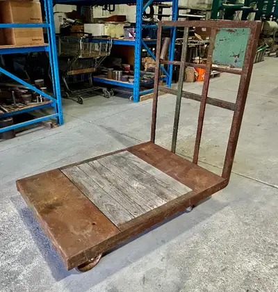 Vintage Industrial Cart (Metal & Wood), View more