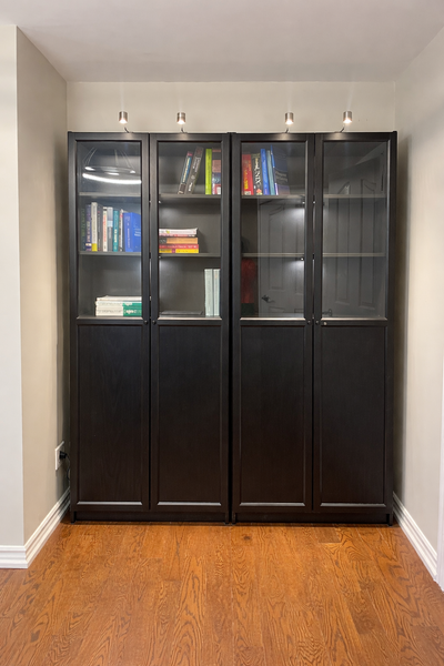 Modern Glass Door Bookcases w/ Built-in Lighting (Set of 2), View more