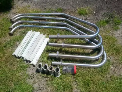 Stainless steel tubes with plastic steps. All of the stainless bolts, nuts, and washers are included...