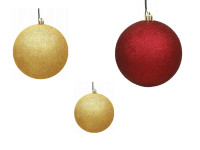 23ct  two-Color Sparkle Ball Christmas Ornaments.  2.5"/2"/1.5"