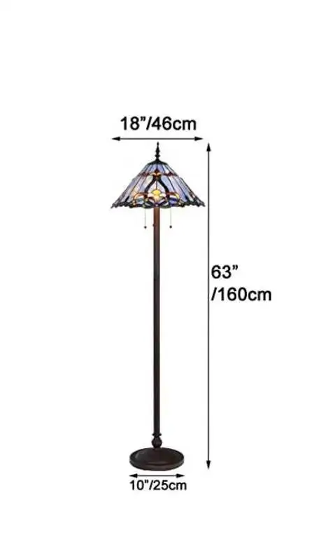 Glass Floor Lamp with 3-Lights Pull-Chain and Stepping Switch, H in Indoor Lighting & Fans in City of Montréal - Image 6