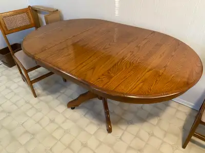 Oak Dining Table & 4 Padded Chairs LN, View more