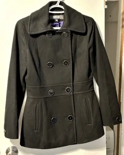 Black double breasted pea coat sz S, View more
