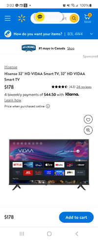 Smart TV 32" Hisense 100$