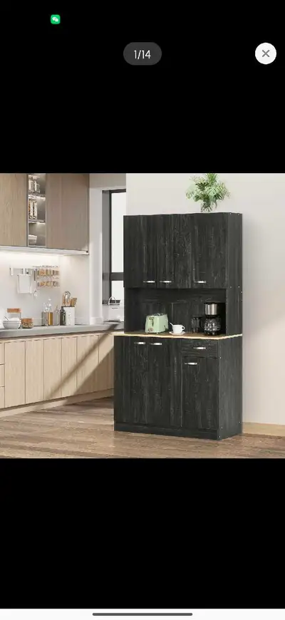 71" Kitchen Buffet with Hutch, Freestanding Kitchen Cabinet, View more