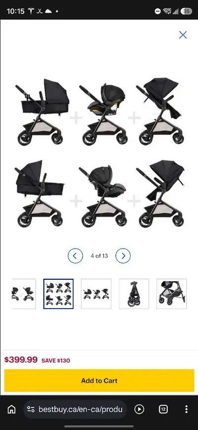 Evenflo Pivot Modular Travel System with SafeMax Infant Car Seat, View more