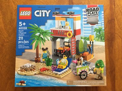 LEGO City Beach Lifeguard Station 211 Pieces Includes: Ice Cream cart, Surf Boards, Life Jackets, Du...