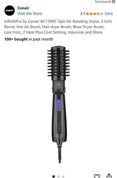 new InfinitiPro by Conair  Spin Air Rotating Styler, 2 Inch, View more