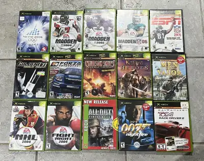 Selling 16 Xbox original games for $110 or best offer. Games include: Call of Duty Finest Hour 007 N...