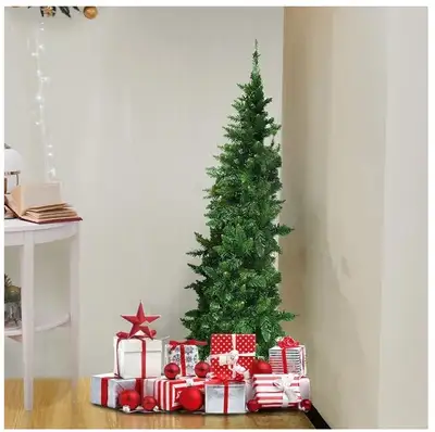 NEW Costway 5ft Pre-lit PVC Artificial Half Christmas Tree, View more