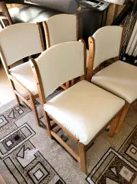 4X Chairs Leather Paded  Seat W 18" x 16" D x H 32" 