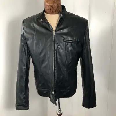 Women’s Black Faux Leather Jacket. size medium., View more
