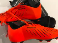 Soccer shoes kids 12.5 Adidas Predator with Puma shin guards