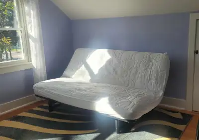 Futon Couch/Bed, Full Size with Black Metal Frame, View more