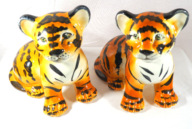 Handmade in Italy Baby Ceramic Tigers X/766/T 8" Tall in Arts & Collectibles in St. Albert - Image 2