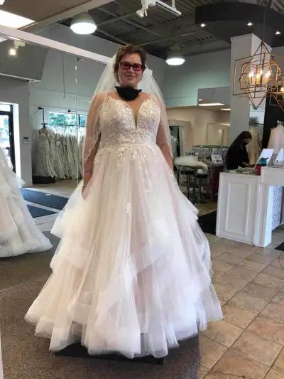 Pink Stella York wedding set plus shoes, View more