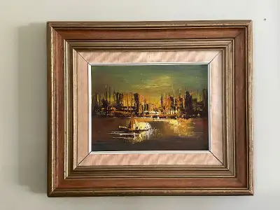 Vintage oil painting on canvas famed and signed by L..Trottier, View more