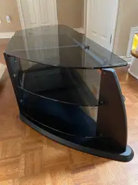 Tempered Black Glass TV stand 1/4 price $60