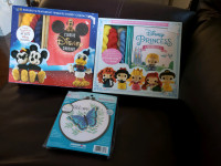 2 Disney crochet packages+ 1 counted cross stitch butterfly