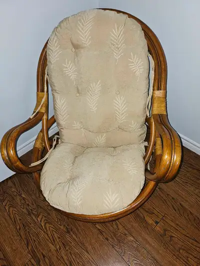 Rattan swivel chair with cushion, View more