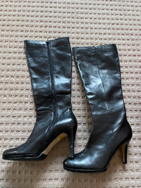 Black Leather Boots by Tahari