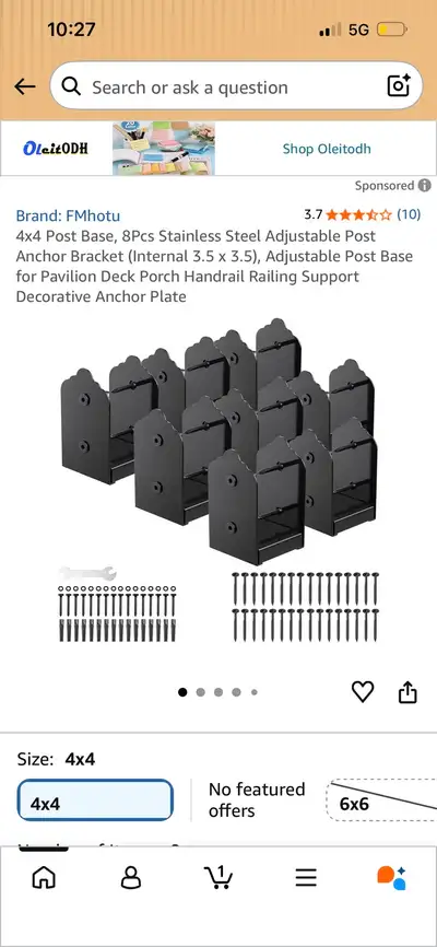 Deck porch handrail railing support, View more