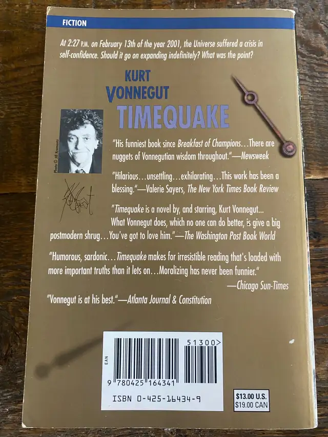 Timequake by Kurt Vonnegut  in Fiction in Mississauga / Peel Region - Image 3
