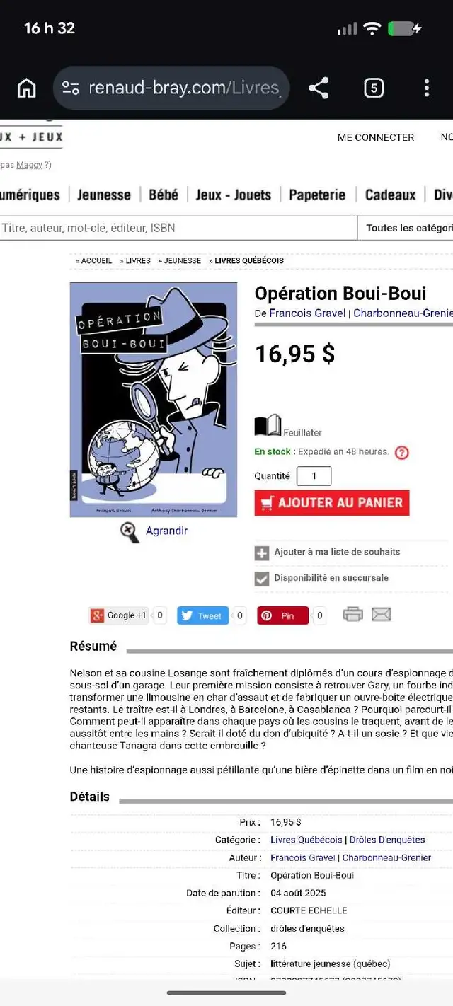 livre jeunesse Opération Boui-Boui in Children & Young Adult in Longueuil / South Shore - Image 4