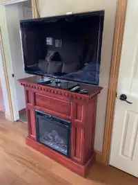 Electric fireplace and Samsung TV