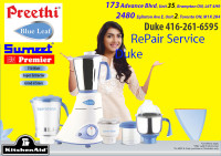 Butterfly, Vidiem, Sumeet, Mixer, Preethi, KitchenAid, Repair