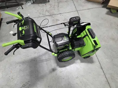 Brand new greenworks 2 stage Snowblower blower with 2 batteries, View more