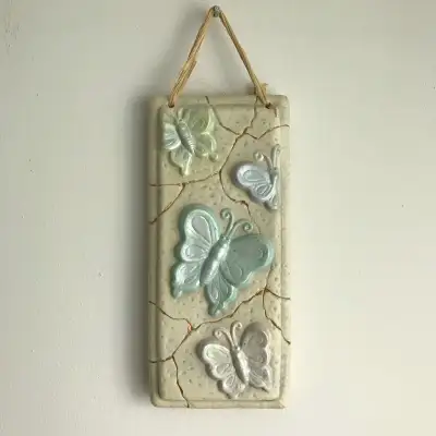 Ceramic Butterfly Wall Decor Plaque, View more