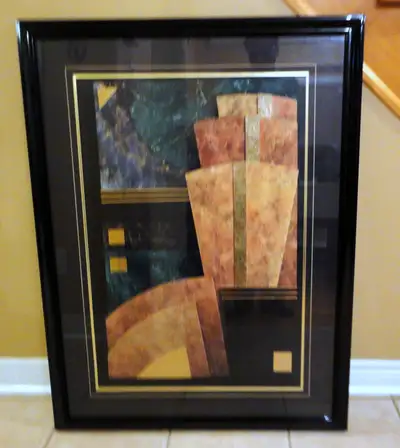 Vintage Framed Abstract Artwork "Elevation II" by Steven Norte 45" x 32" Price: $50 Condition: Excel...