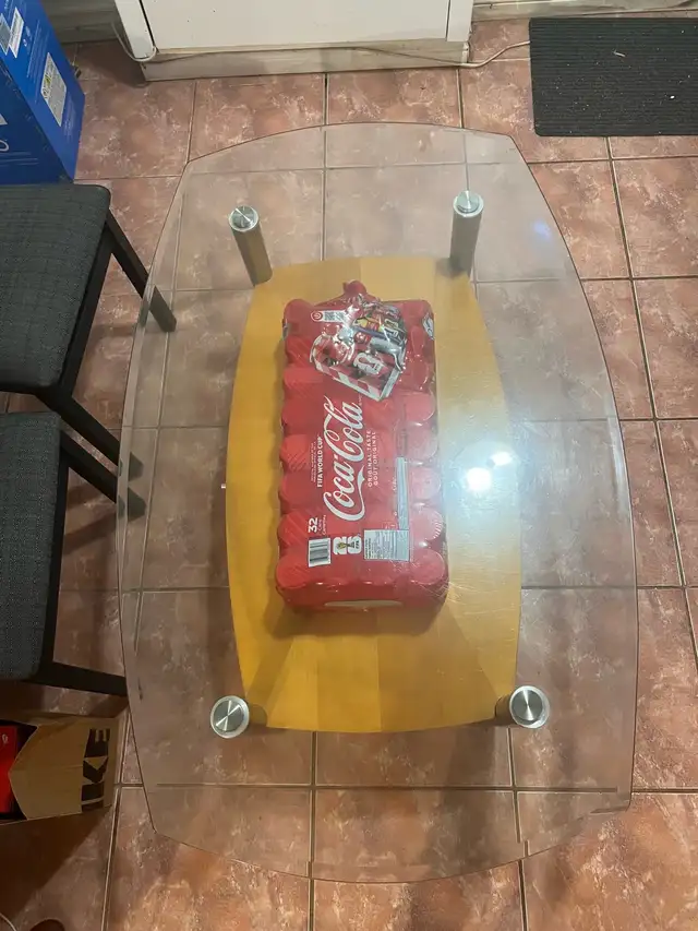 Glass Coffee Table with Wooden Storage in Coffee Tables in City of Toronto - Image 2