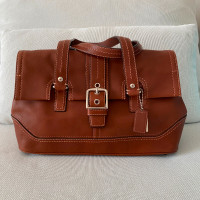 Coach F12604 Hamilton Brown Leather Satchel Handbag