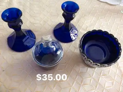Cobalt Glass Set, View more