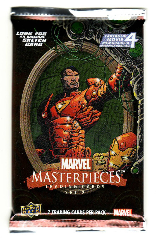 MARVEL MASTERPIECES 2008 SERIES 2 UNOPENED PACK IRON-MAN WRAPPER in Arts & Collectibles in Oakville / Halton Region