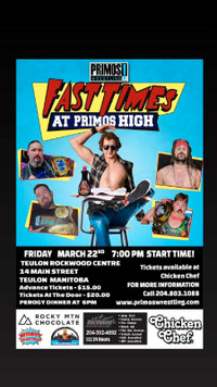 Live Pro wrestling in Teulon MB March 22