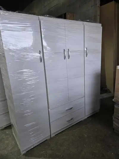 Solid White Wardrobe Armoire, View more