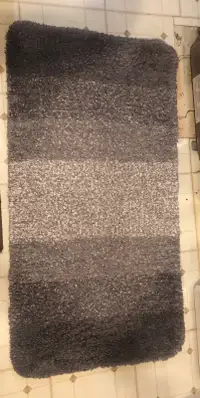 2-plush shaggy grey bath mats 