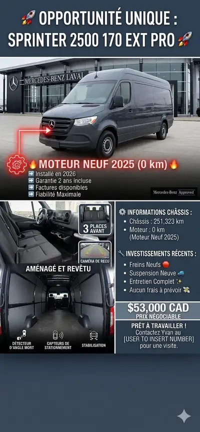 LE GROS AVANTAGE DE CE VÉHICULE : Un moteur flambant neuf 2025 (0 km) vient d'être installé en 2026...