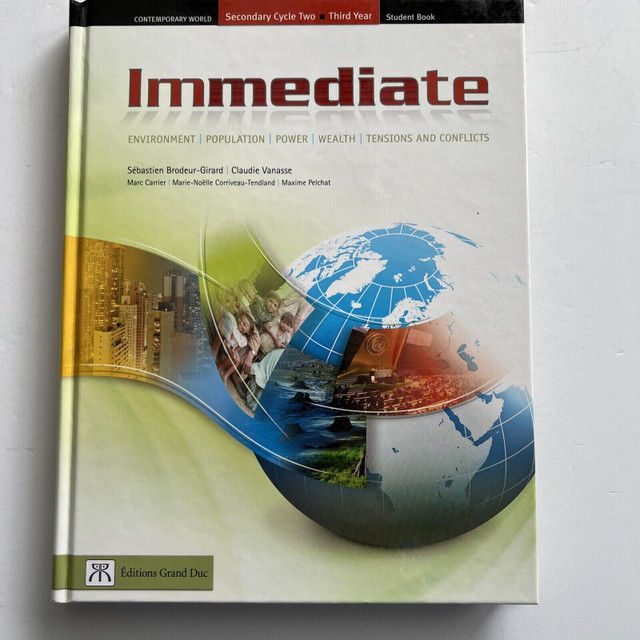 Immediate - Contemporary World, Secondary Cycle 2 Year 3, Manual dans Manuels  à Ville de Montréal