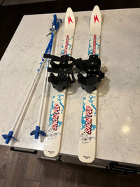 Toddler cross country skis and poles