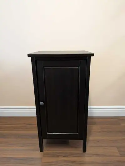 HEMNES nightstand, black-brown colour, large discontinued model. Great bedside table with three leve...