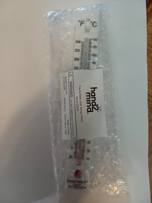 High range thermometer (-22f / 240f),(-30c / 120c)