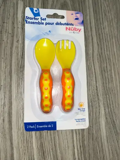 Nuby starter set kids baby fork and spoon bébés, View more