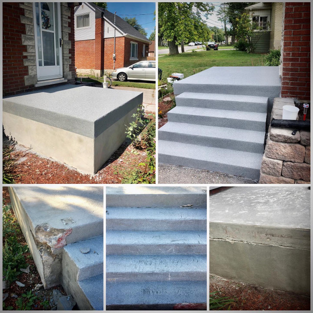 Concrete, concrete repairs, overlays, epoxy & parging Brick, Masonry