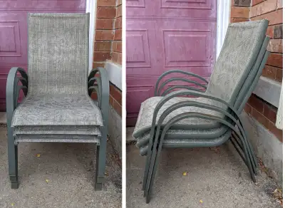 3 patio chairs, View more
