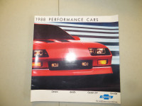 1988 CHEVROLET HIGH PERFORMANCE CARS SALES BOOK